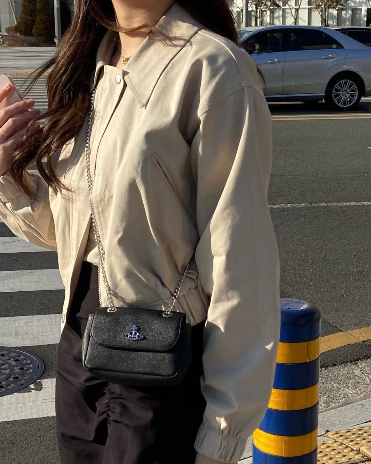 Vivienne Westwood Small Derby Bag with Chain 經典黑色十字紋［情人節早鳥優惠48折購入］