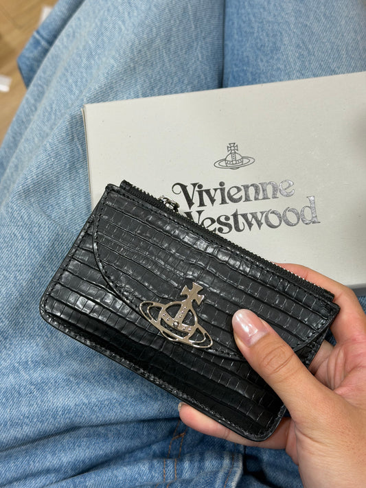 Vivienne Westwood 半月 Slim Long Cardholder 細格鱷魚皮
