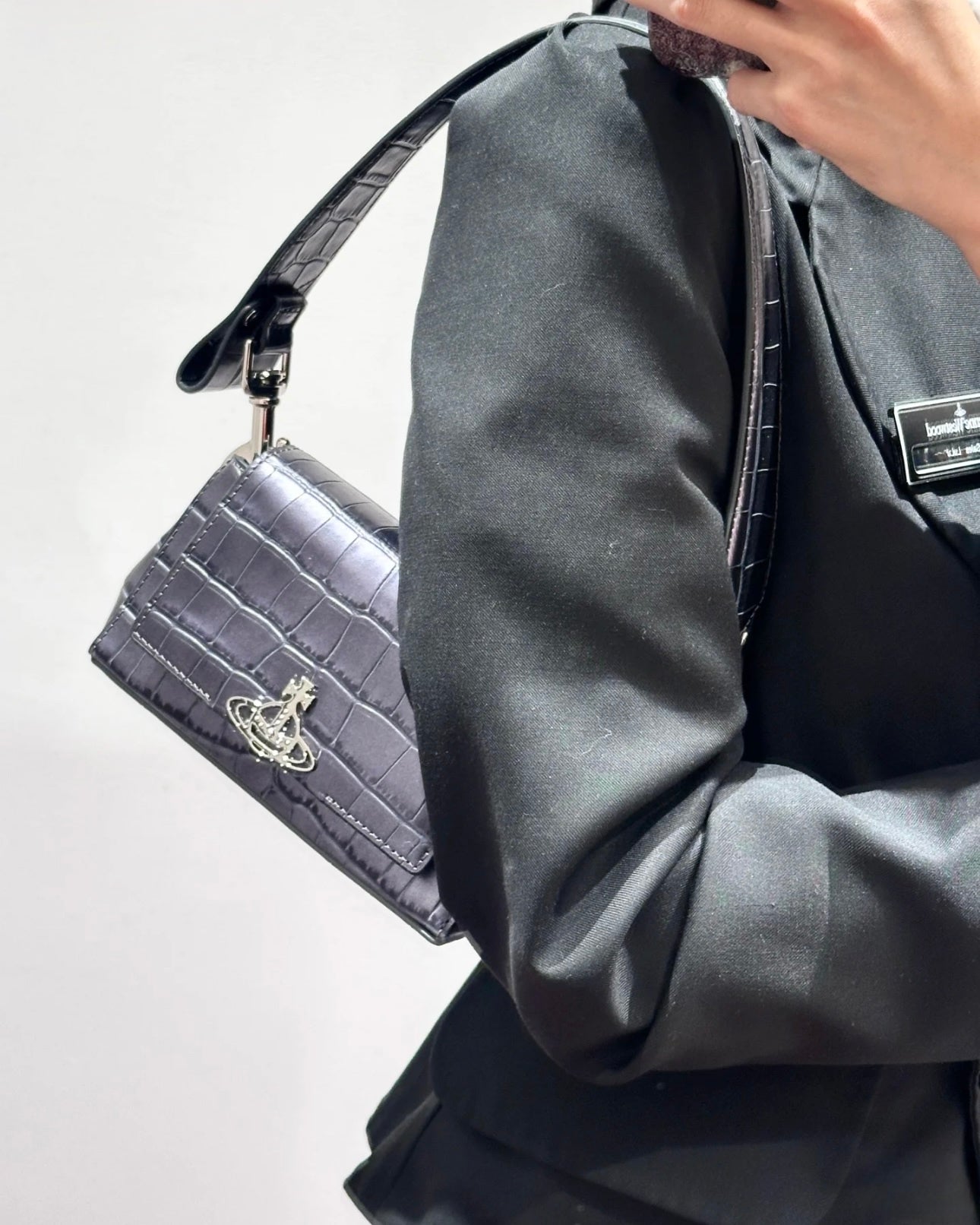 Vivienne Westwood Hazel Handbag SS25鐵灰鱷魚皮［已停產! 最後一個small現貨完售下架!］