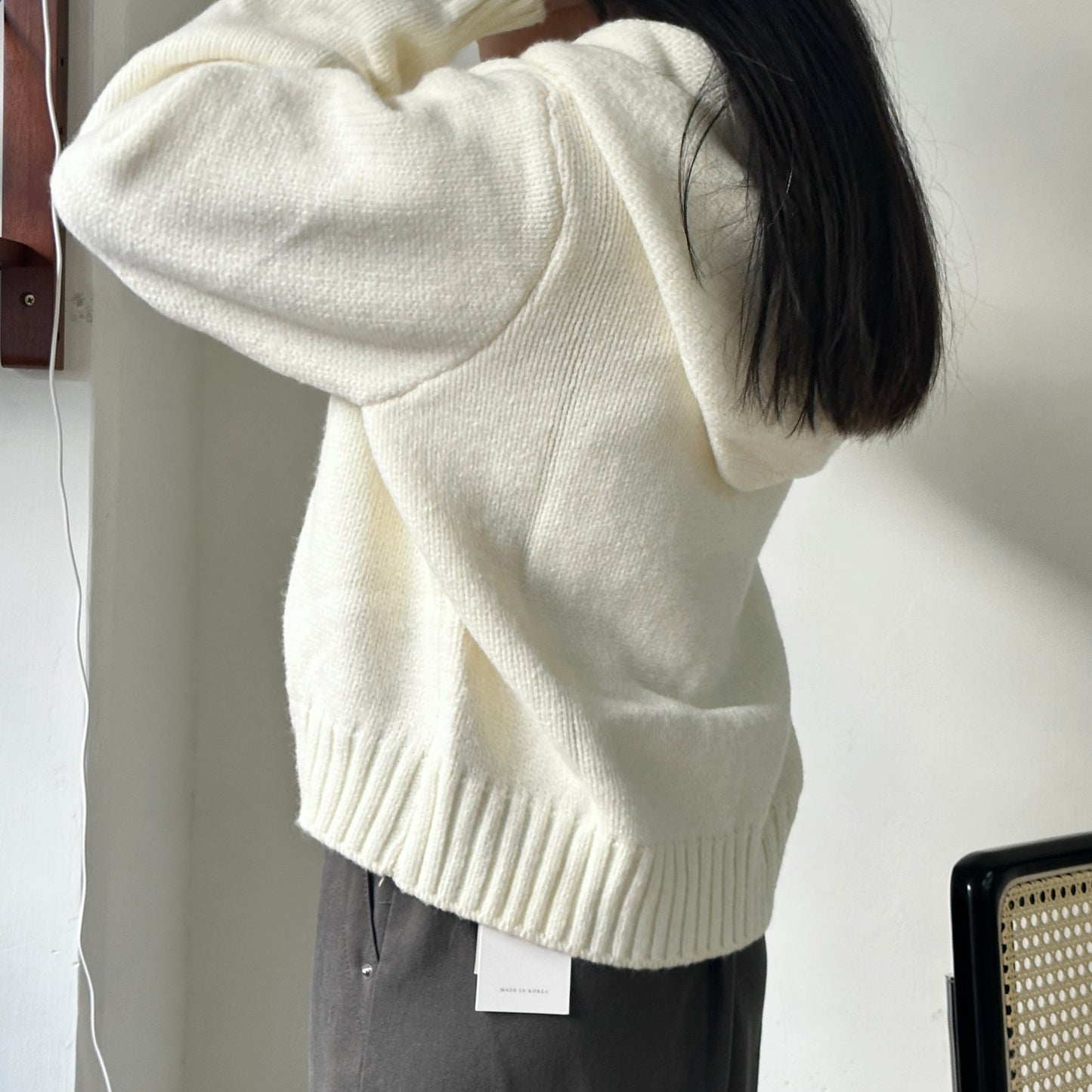 雙拉鏈厚實針織外套