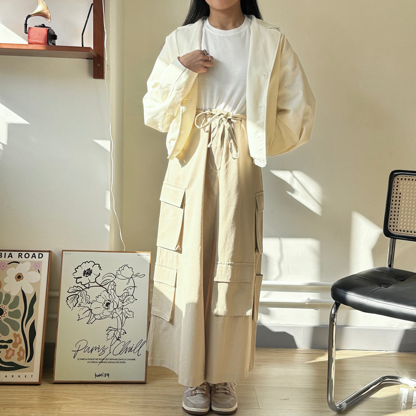 棉麻束腰短外套 [門市搬遷清貨限時優惠$249!]