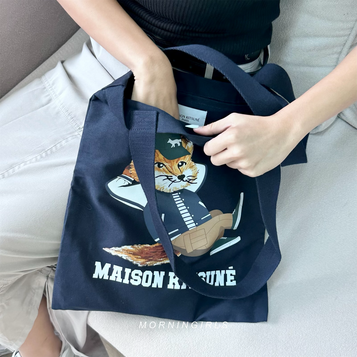 Maison Kitsuné Fox Printed Tote Bag