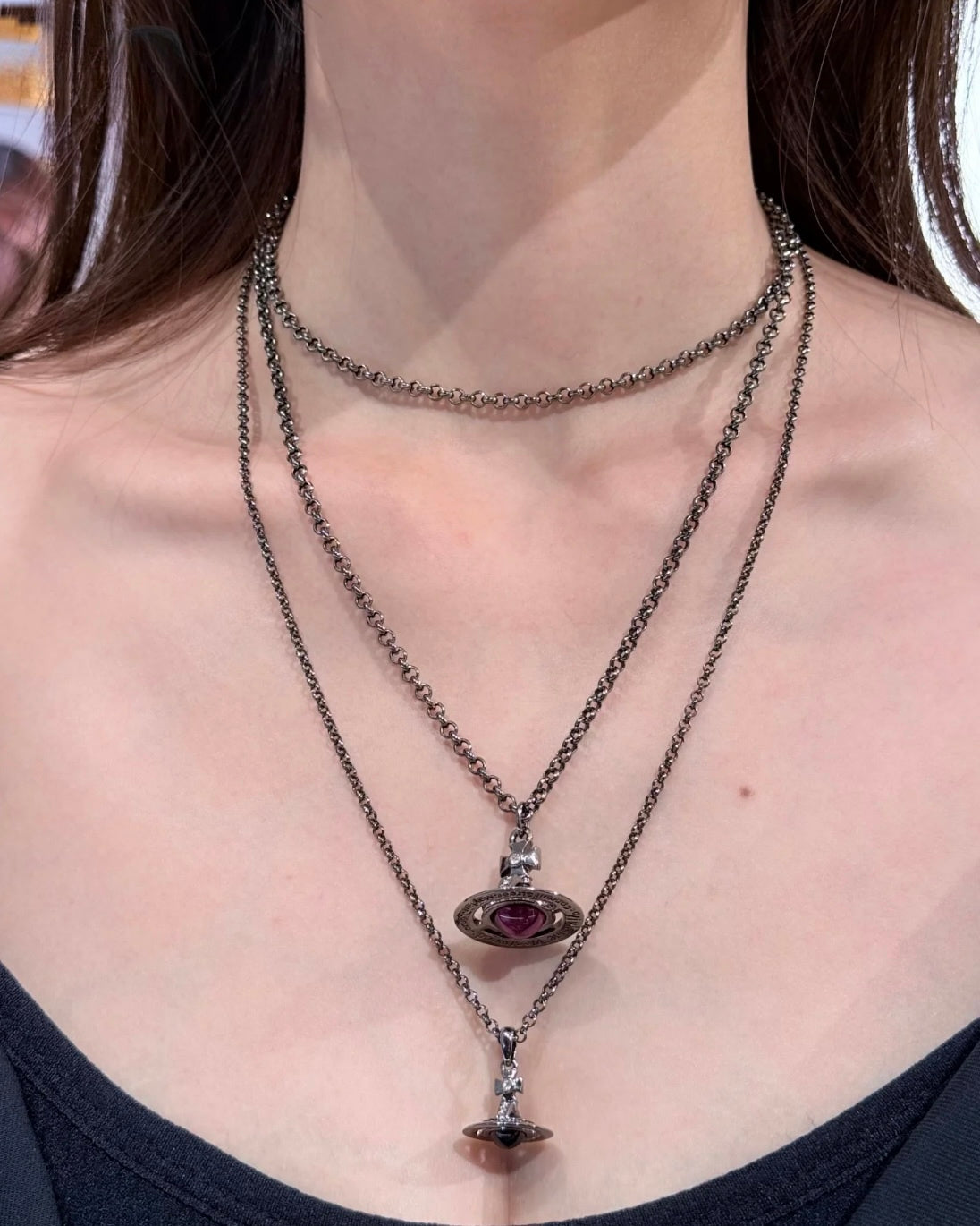 Vivienne Westwood ORB Pendant Crystal Necklace 紫紅 [暗黑Nana風 長款項鏈!]