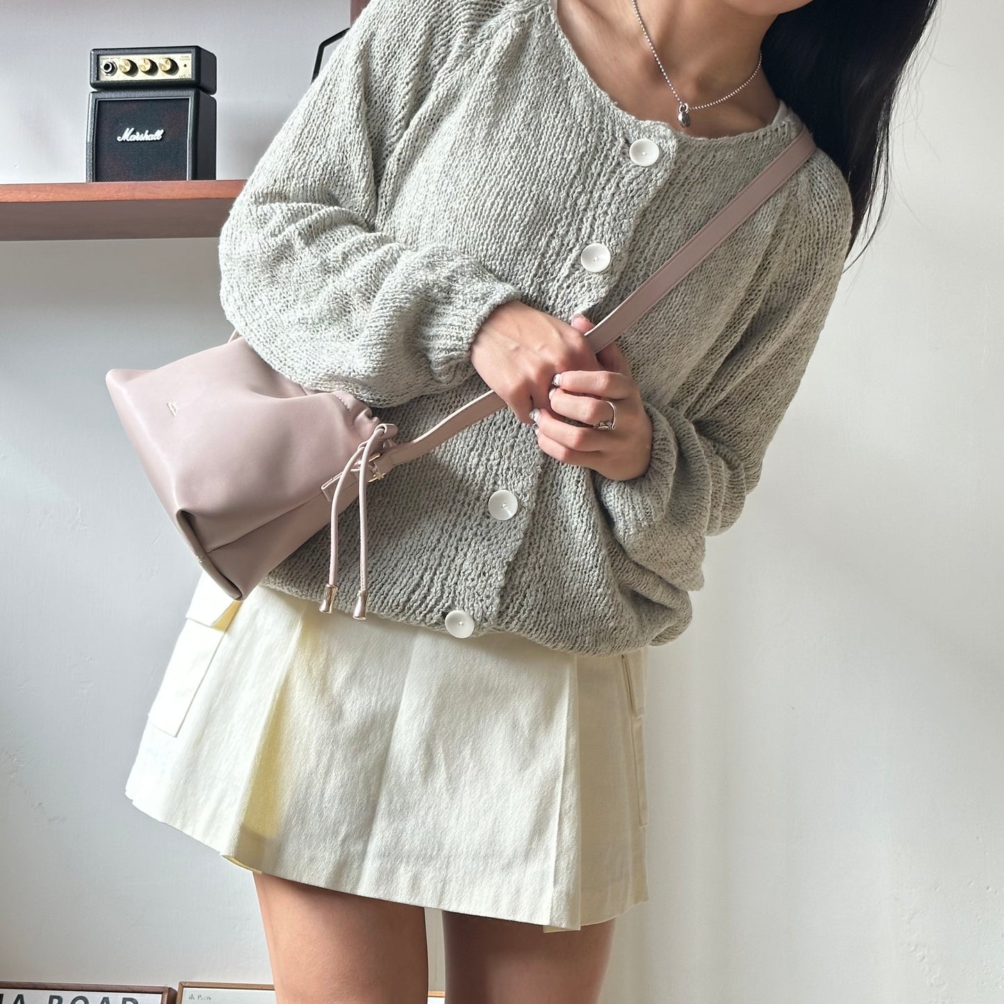 Lazy Big Button Knitted Top