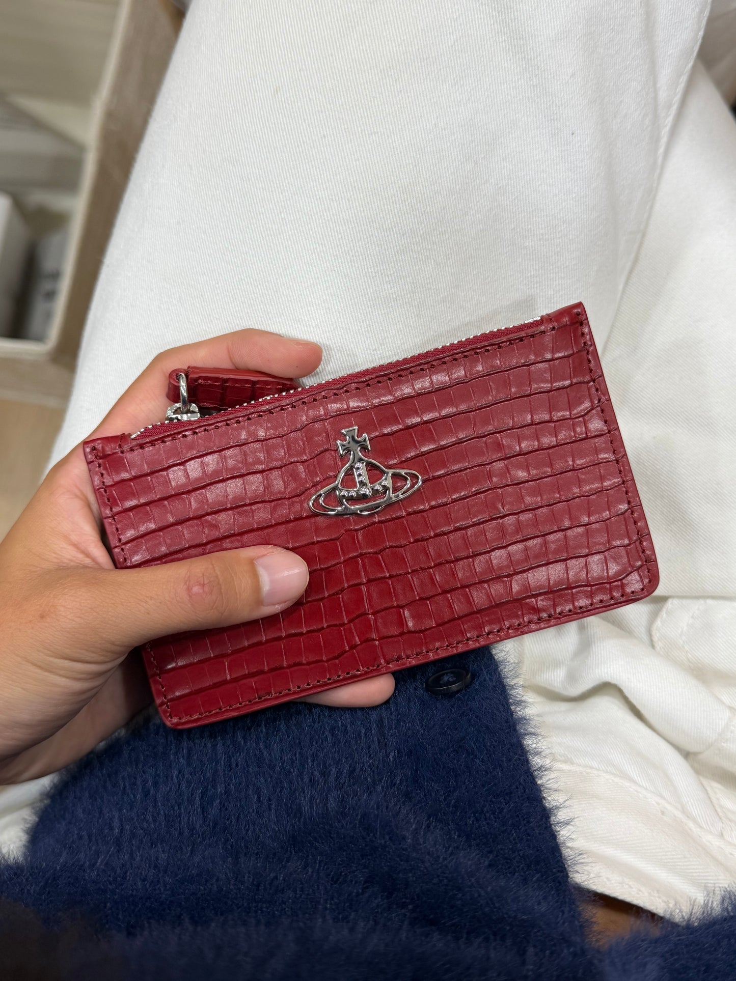 Vivienne Westwood Slim Long Cardholder 細格鱷魚皮  [SS25最新上架]