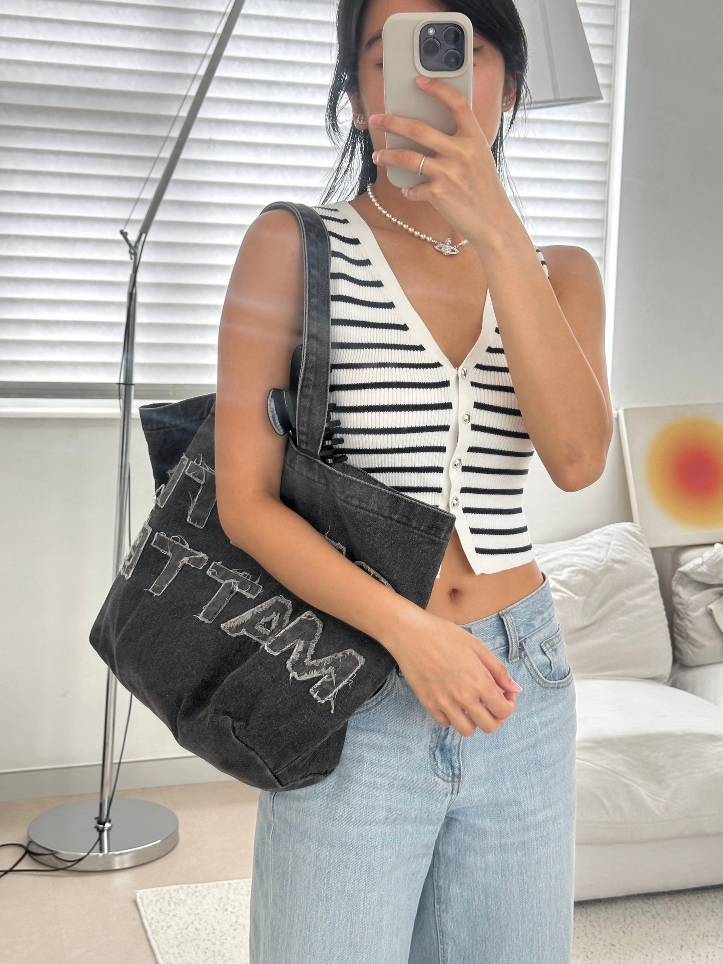 Gentlewoman Denim Tote Bag 灰黑色［超熱賣爛牛仔 皇牌單品!］