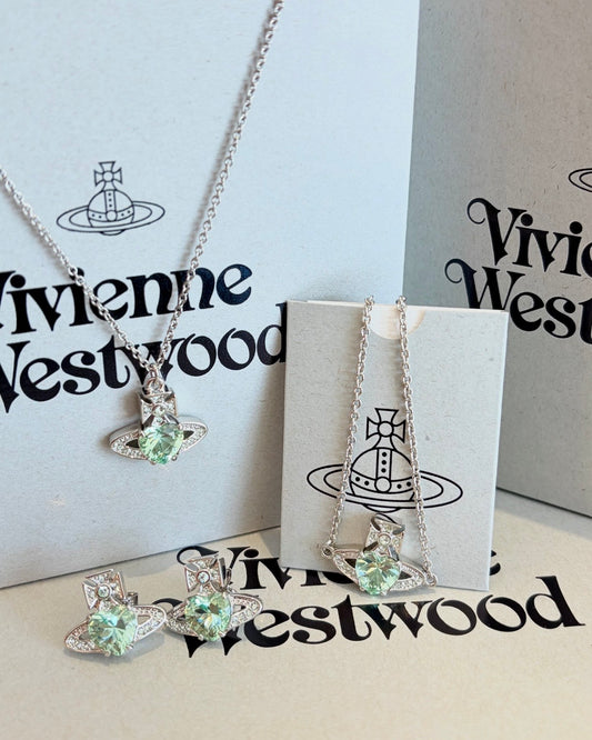 Vivienne Westwood Ariella Necklace 閃鑽愛心 最新春夏限定薄荷綠［最新上架限時新品優惠 頸鏈耳環手鏈全套開賣］