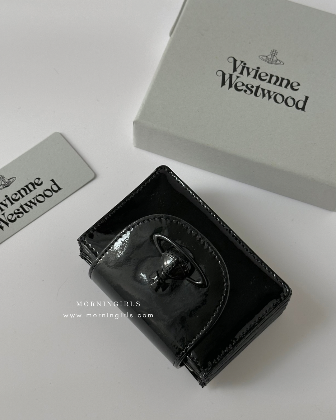 Vivienne Westwood Flap Cardholder 漆皮黑 [大容量5卡位]