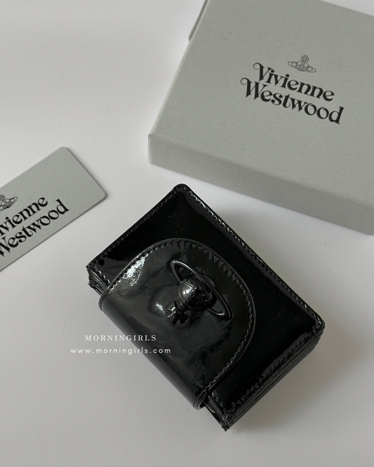 Vivienne Westwood Flap Cardholder 漆皮黑 [大容量5卡位]