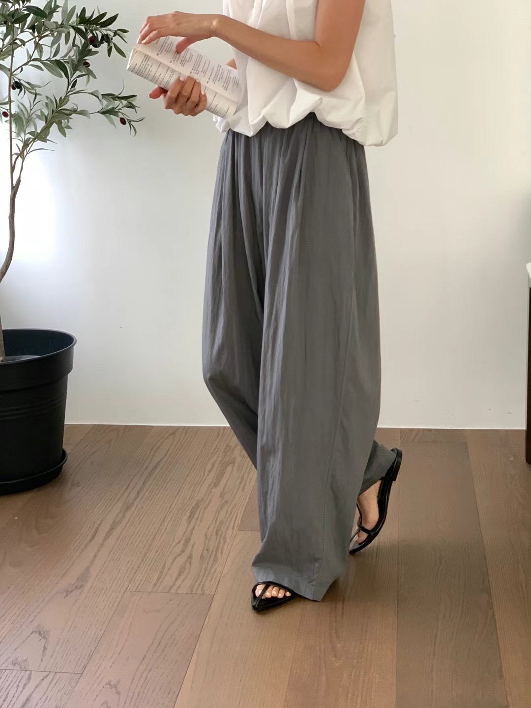 [KRPT003] 索索涼感闊褲［全橡筋腰 超舒服!］