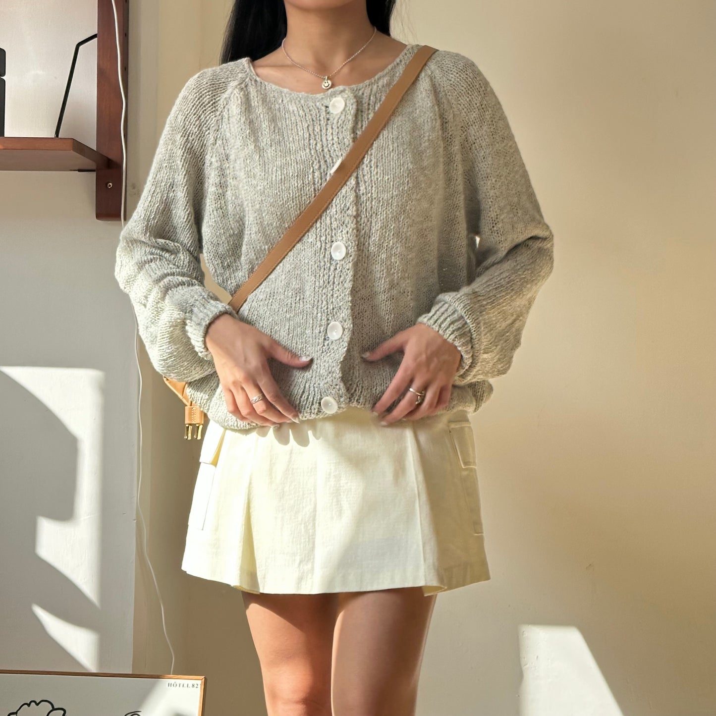 Lazy Big Button Knitted Top