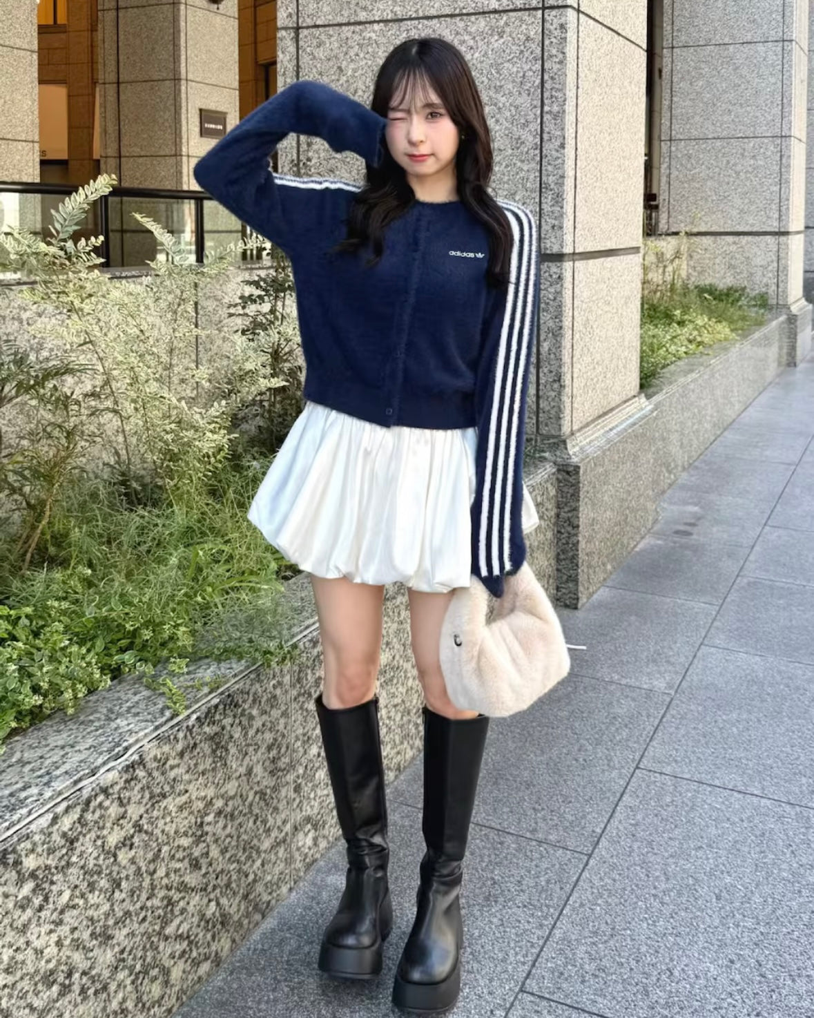 Adidas Originals 3-Stripes Knit Cardigan 超柔軟親膚毛毛外套 海軍藍 [超小量貨 海外限定]