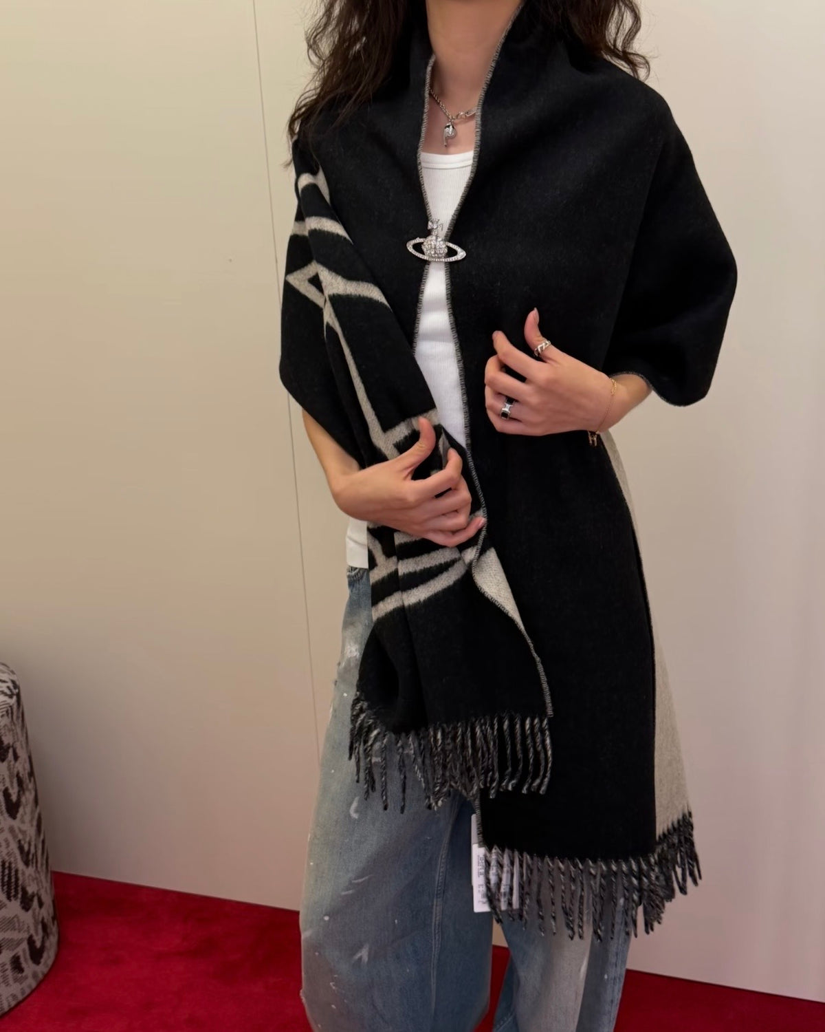Vivienne Westwood Reversible ORB Logo Scarf 大尺寸雙面頸巾 (100%羊毛) [日本限定! 已停產最後微量預訂]