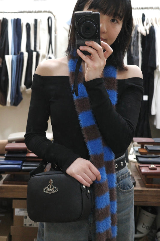 Vivienne Westwood Anna Camera Bag 黑銀十字紋［最新上架! 限時新品優惠中! 中性款式男女可用!］