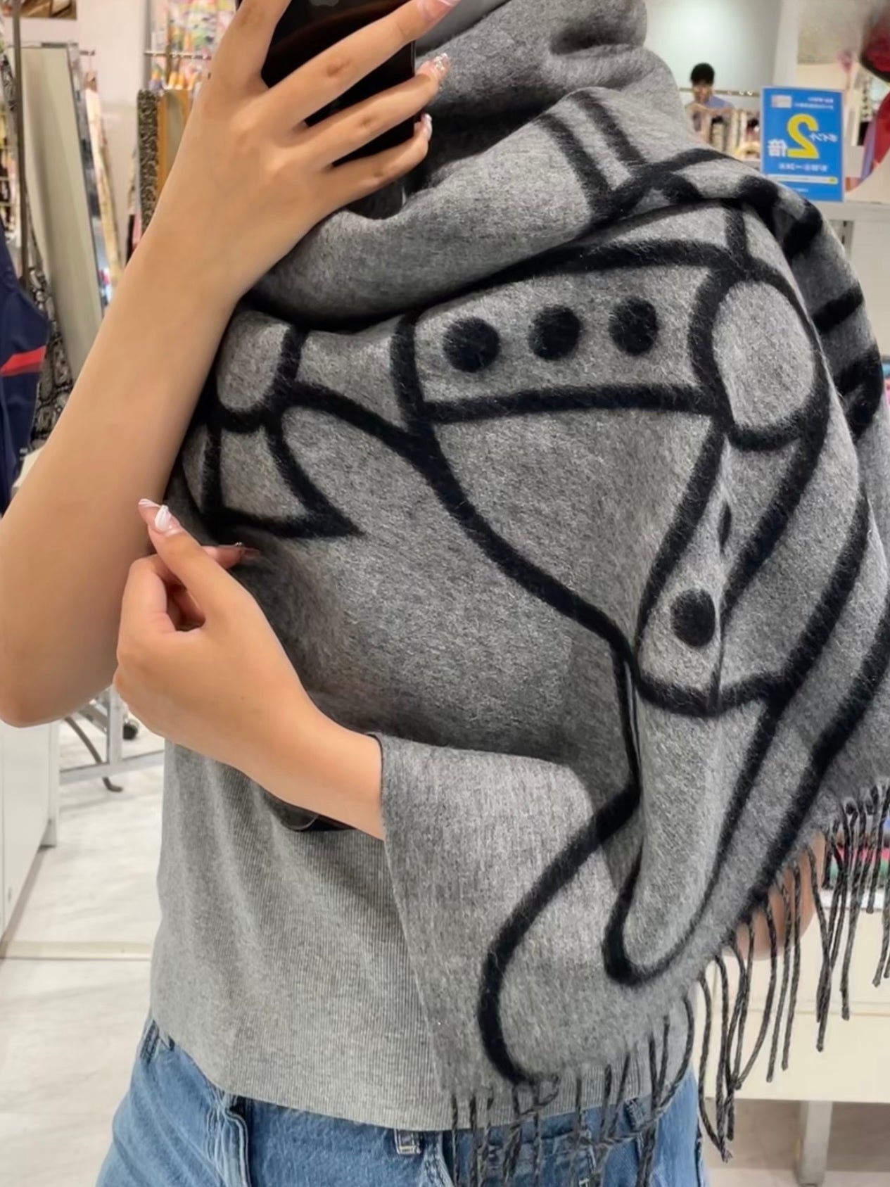 Vivienne Westwood Reversible ORB Logo Scarf 大尺寸雙面頸巾 (100%羊毛) [日本限定! 已停產最後現貨]