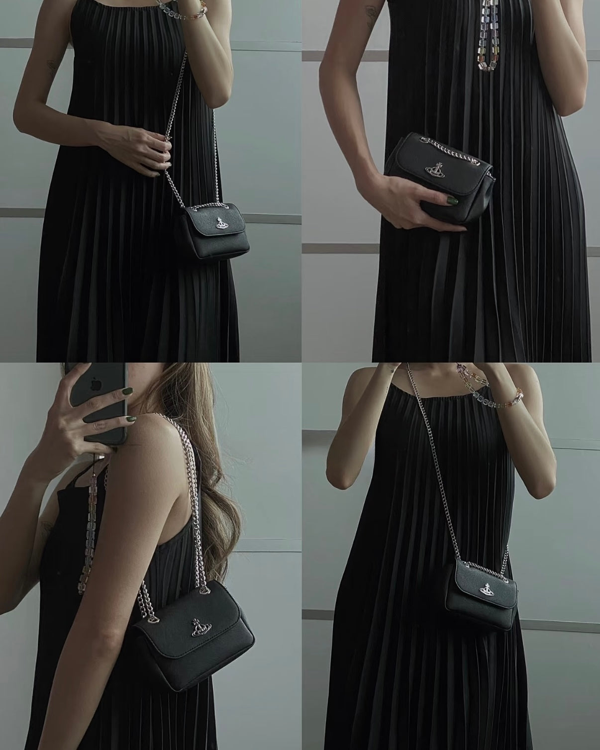 Vivienne Westwood Small Derby Bag with Chain 經典黑色十字紋［情人節早鳥優惠48折購入］