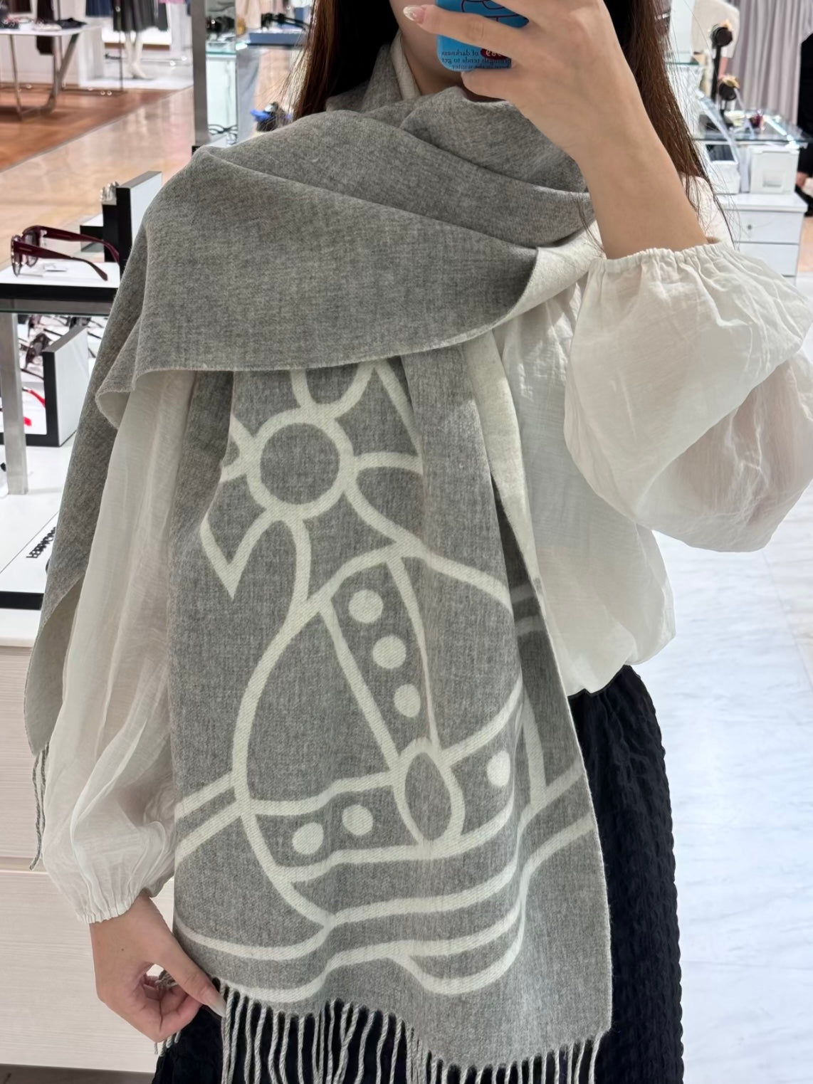 Vivienne Westwood Reversible ORB Logo Scarf 大尺寸雙面頸巾 (100%羊毛) [日本限定! 已停產最後現貨]