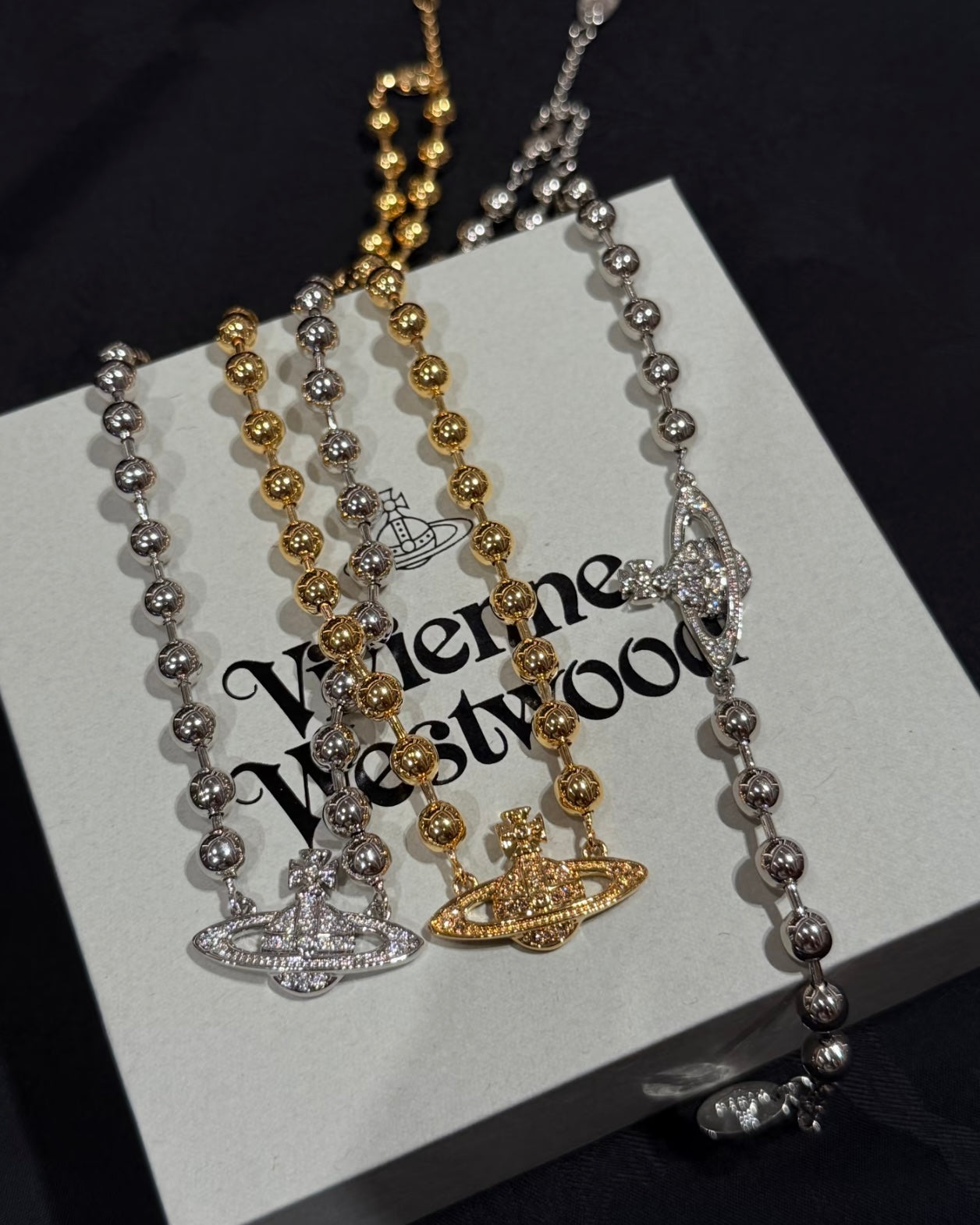 Vivienne Westwood Thames Mini Bas Relief 全新鋼珠系列 金銀兩色 項鏈手鏈同步上架 [最新上架!]