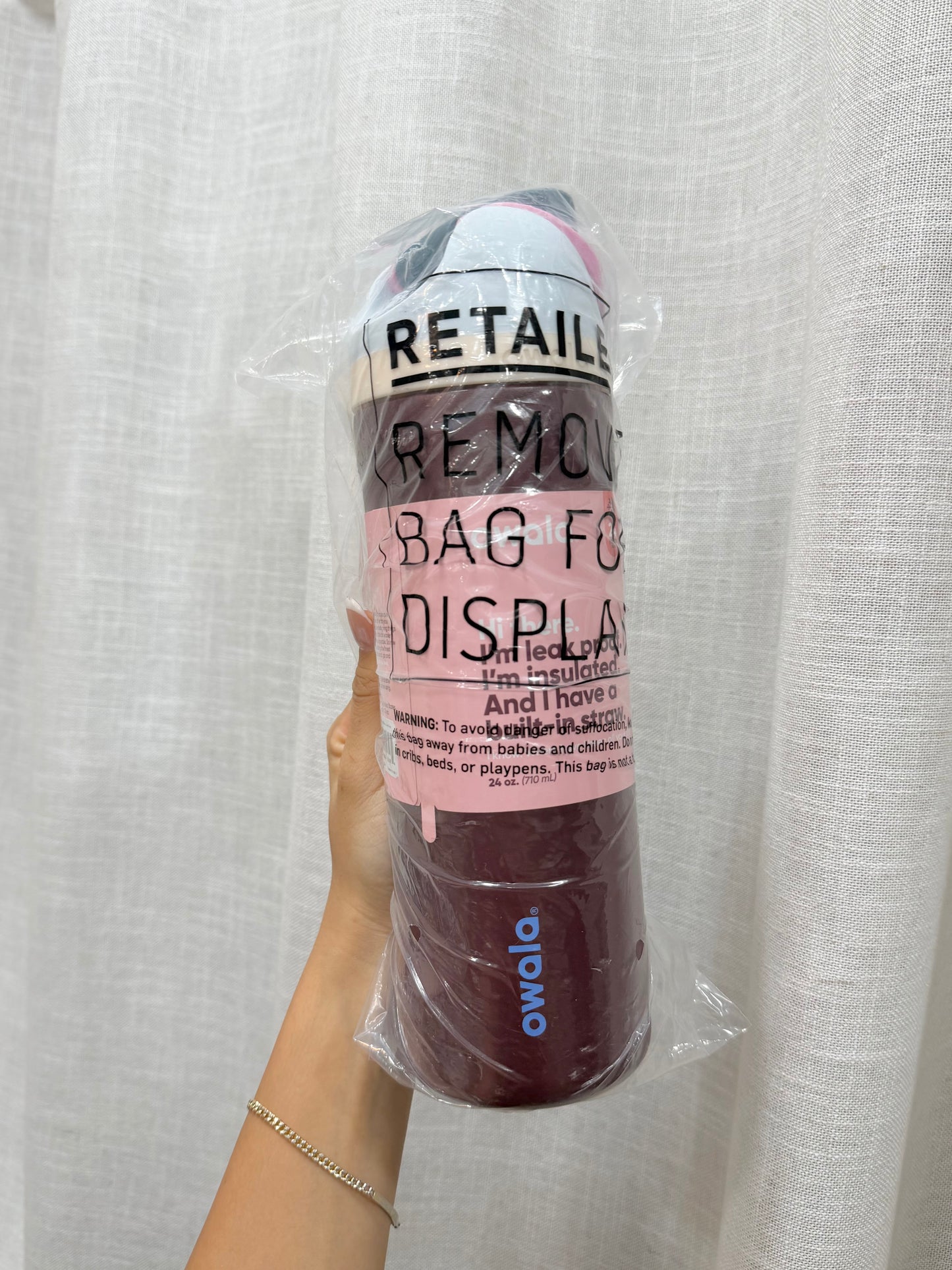美國Owala FreeSip隔熱不鏽鋼吸管水瓶 24oz