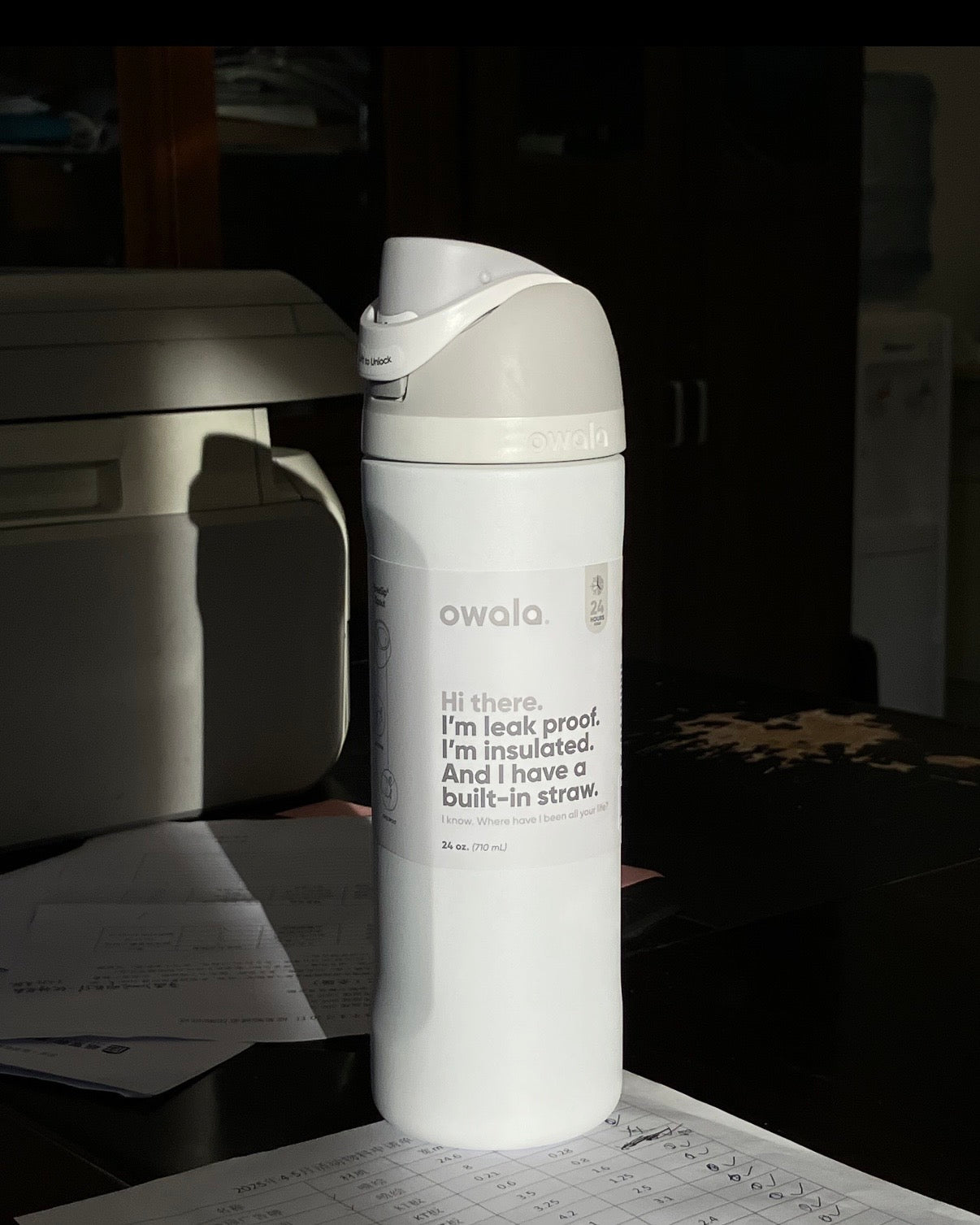 美國Owala FreeSip隔熱不鏽鋼吸管水瓶 24oz