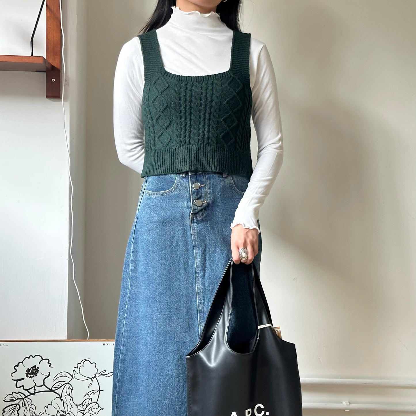 針織菱格外搭背心 [門市搬遷清貨限時優惠$69!]