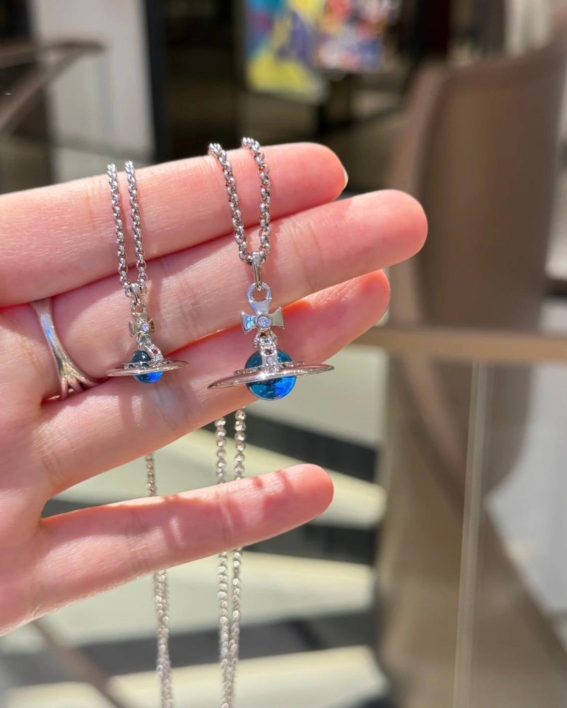 Vivienne Westwood ORB Pendant Crystal Necklace 藍色 [復刻版絕美藍色ORB!]
