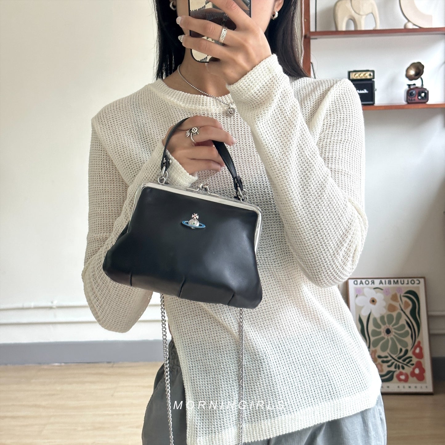 Vivienne Westwood Granny Frame Purse 經典餃子袋 藍土星小羊皮 [限定補貨回歸!小羊皮手感超軟熟］
