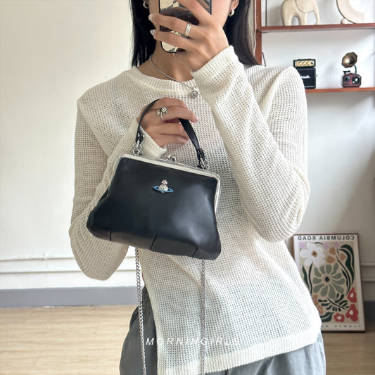 Vivienne Westwood Granny Frame Purse 經典餃子袋 藍土星小羊皮 [限定補貨回歸!小羊皮手感超軟熟］