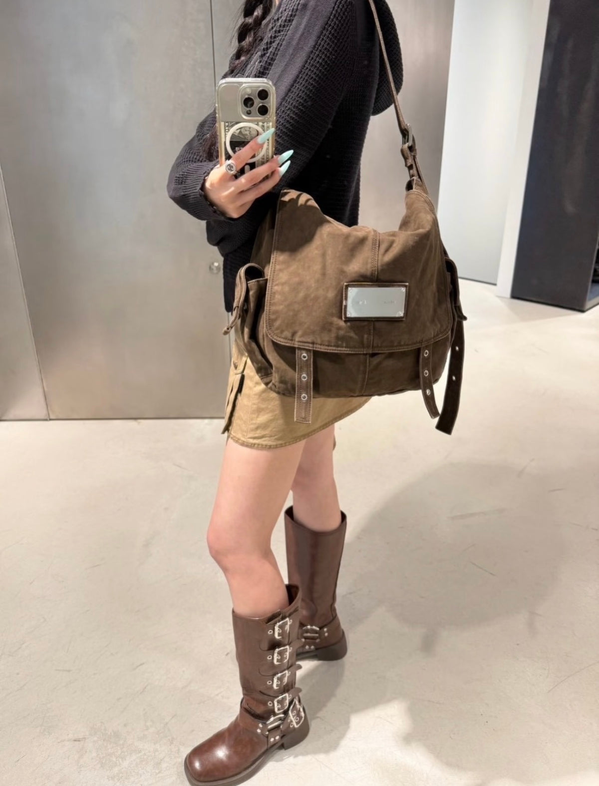 最新韓國選物🇰🇷Matin Kim Vintage Cotton Messenger Bag 復古斜孭帆布袋［工業隨性風必備！］