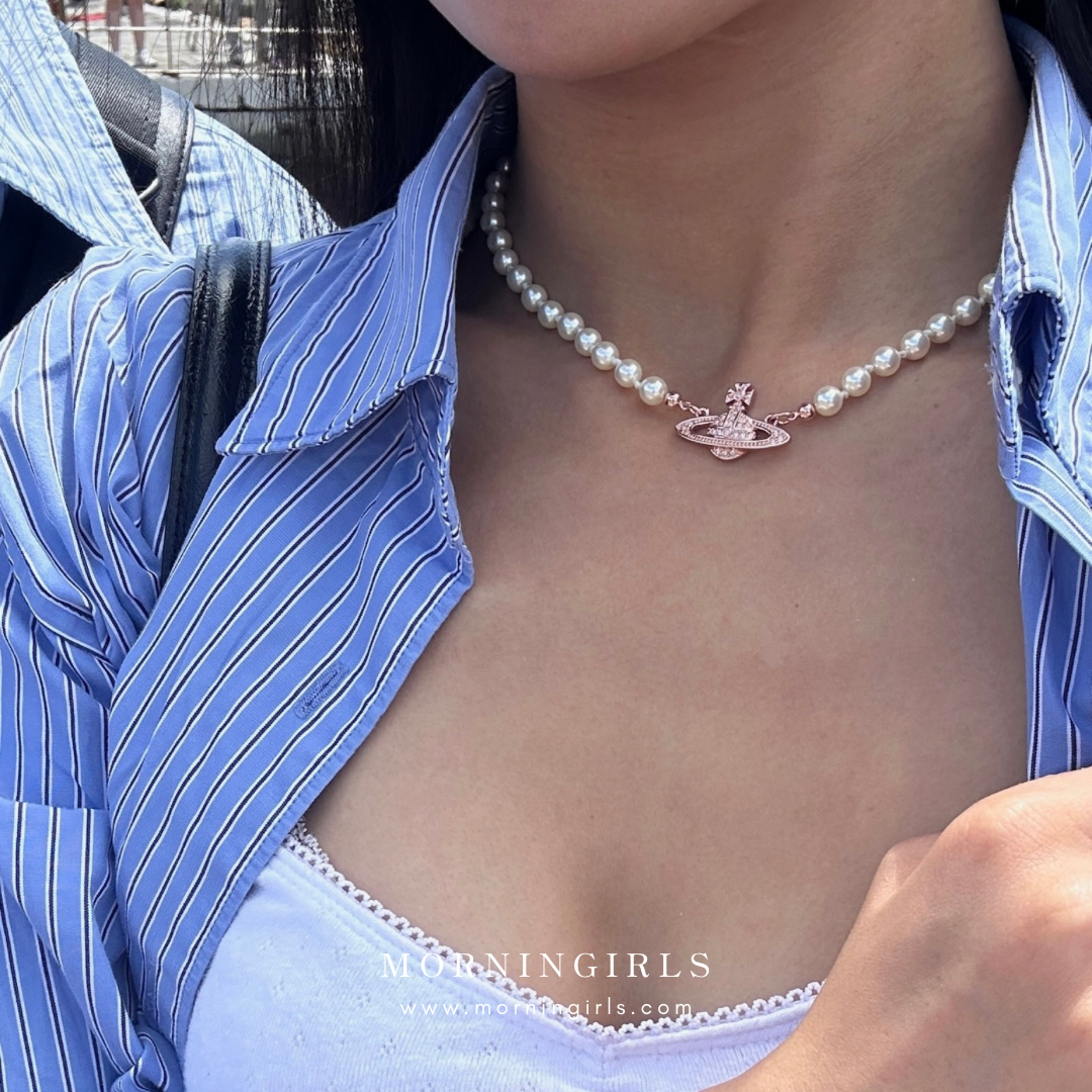 Vivienne Westwood Mini Bas Relief Pearl Choker [銀色重新補貨!]