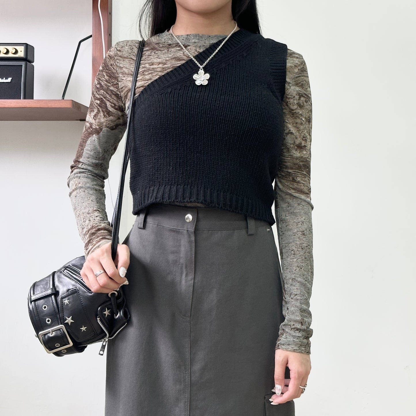 半橡筋後開叉工裝裙 [門市搬遷清貨限時優惠$199!]