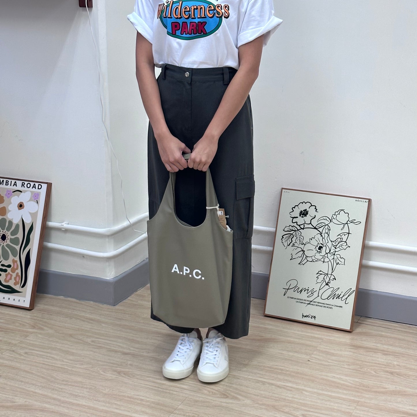 半橡筋後開叉工裝裙 [門市搬遷清貨限時優惠$199!]