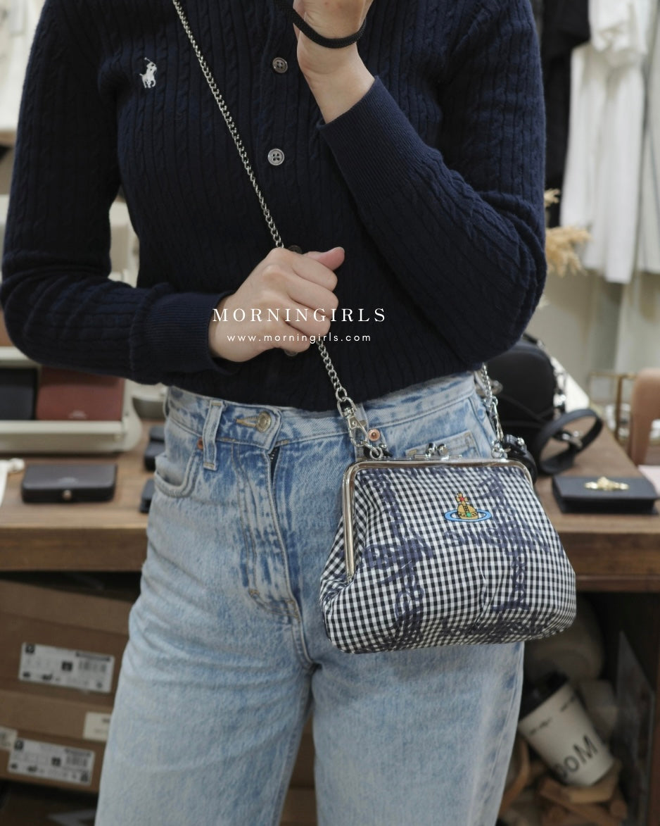 Vivienne Westwood Granny Frame Purse 經典餃子袋 SS25春季最新藍白格