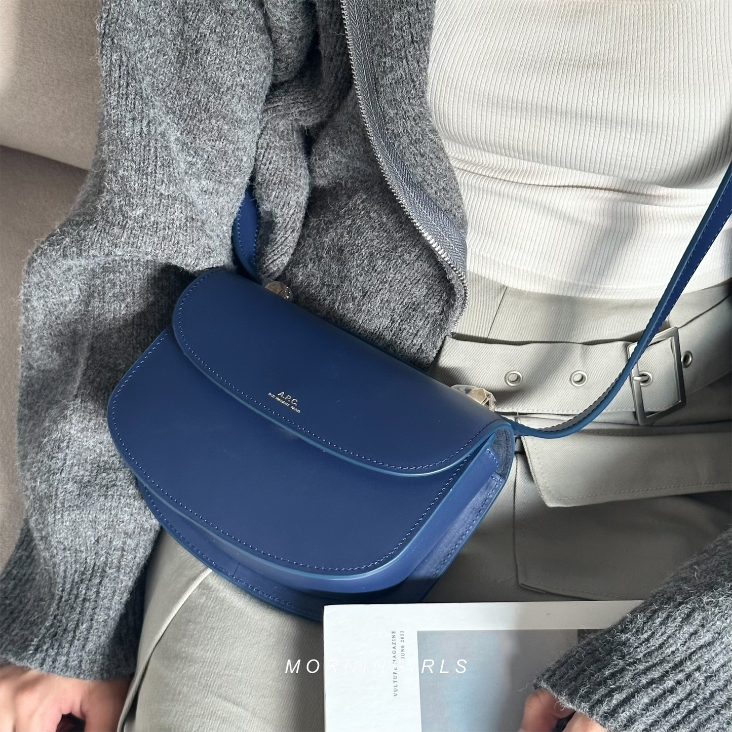 A.P.C. 2024 Seasonal Colour MIDNIGHT BLUE 馬鞍包