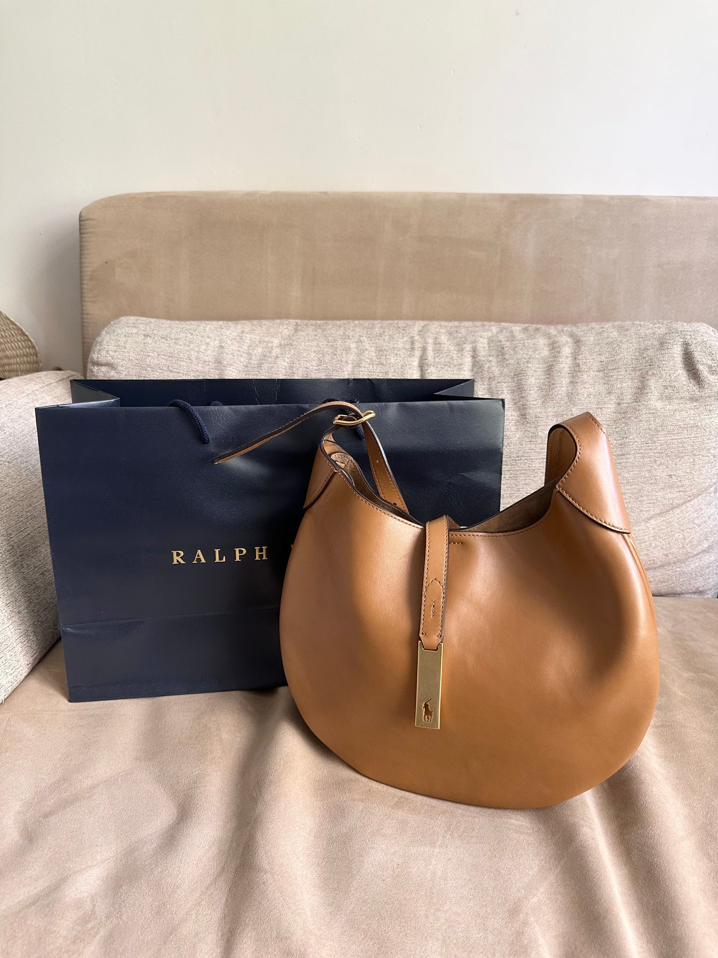 Polo Ralph Lauren ID Medium Leather Shoulder Bag