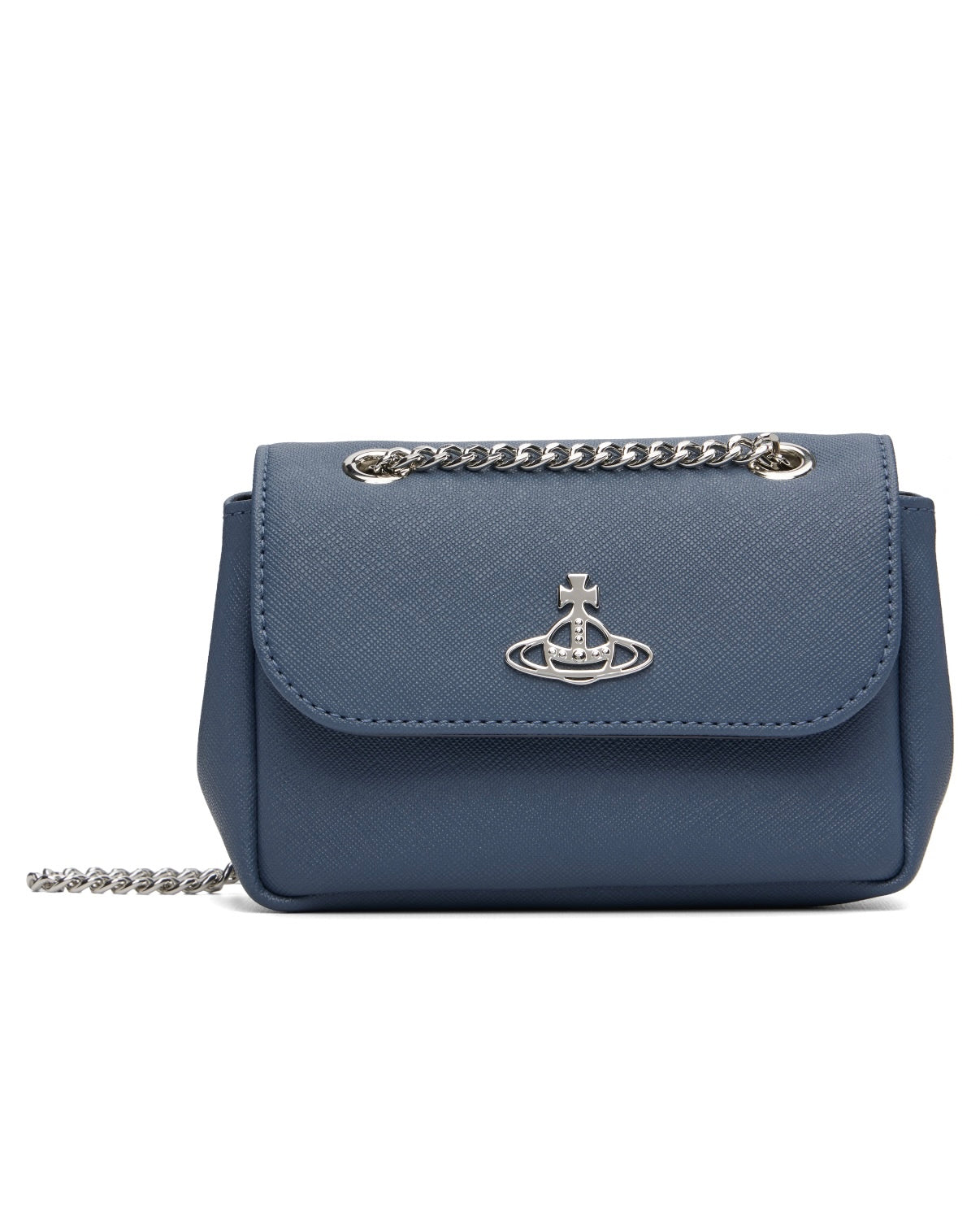 Vivienne Westwood Small Derby Bag with Chain 限定霧灰藍十字紋 ［約會小禮服神器］