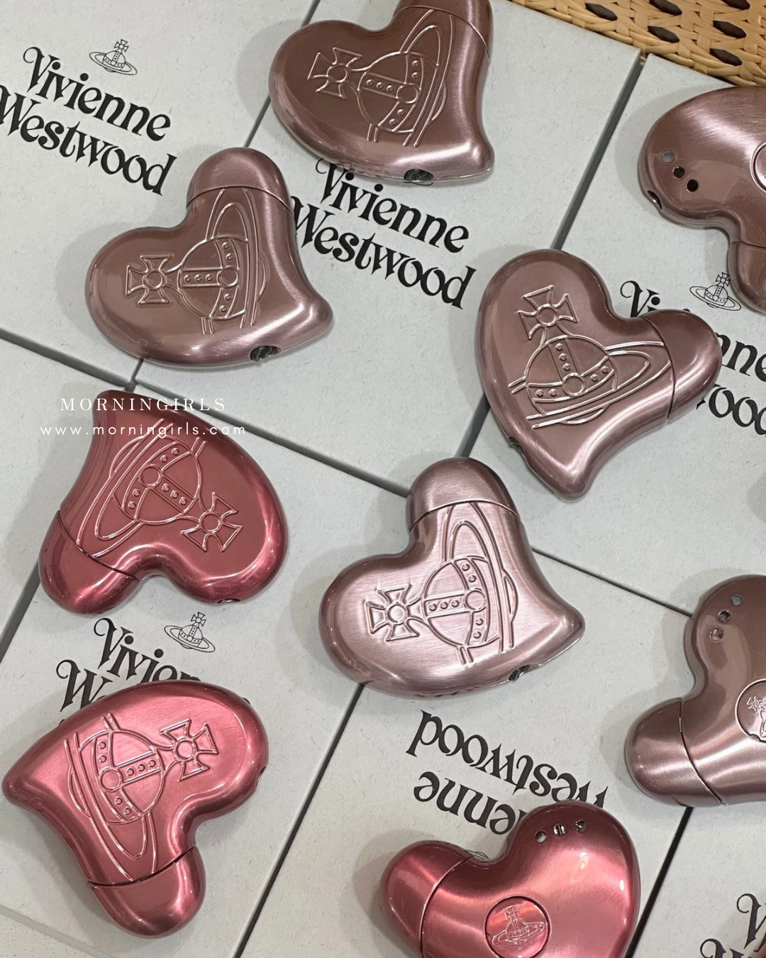 Vivienne Westwood 金屬鏡面ORB Monogram心形打火機 超限量情人節限定版 超美淺粉紅色 值得收藏! [日本限定]