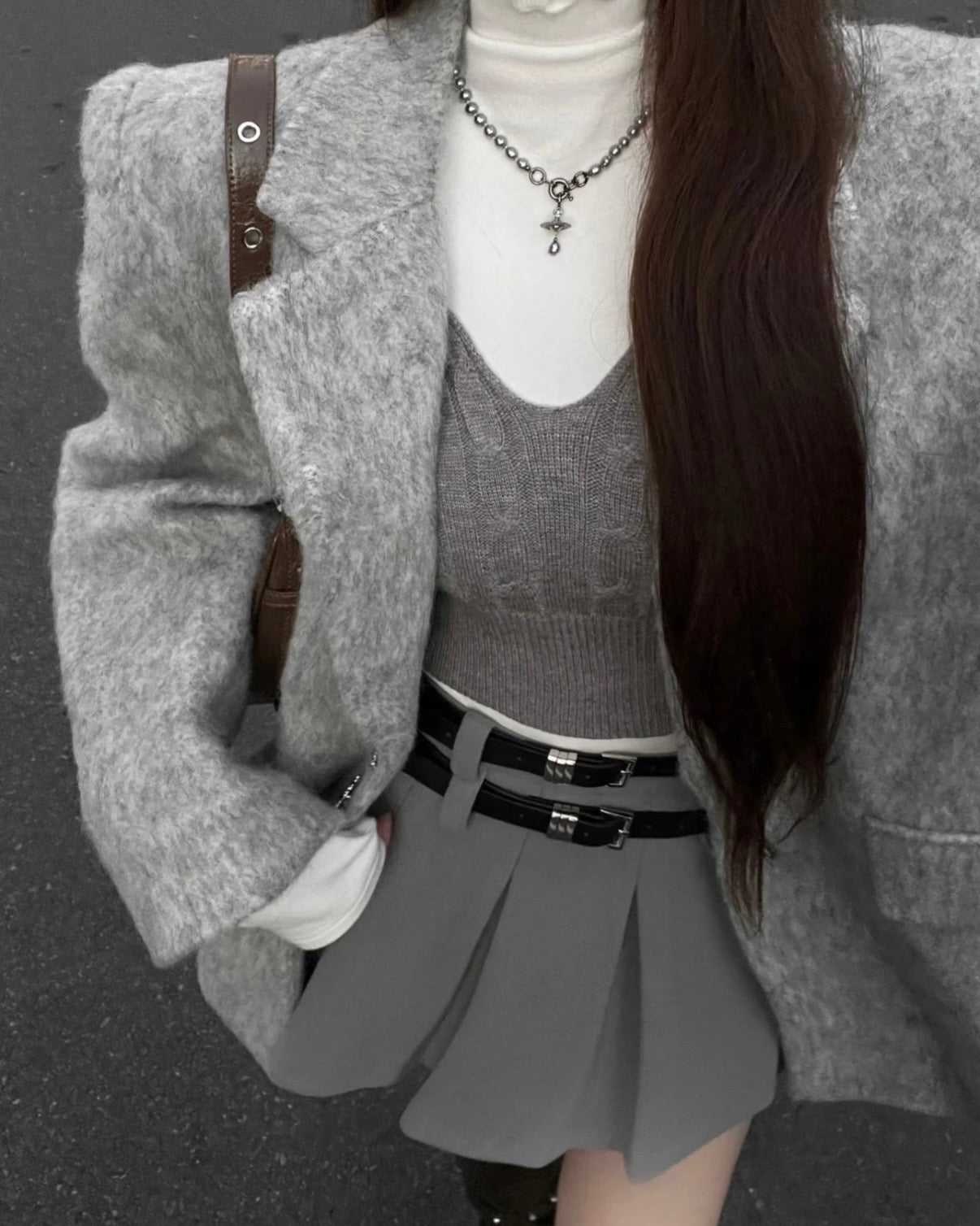 Vivienne Westwood Aleksa Pearl Choker Necklace 巴洛克水滴珍珠限量灰色［大折扣中 NANA同款 絕美小暗黑灰!]