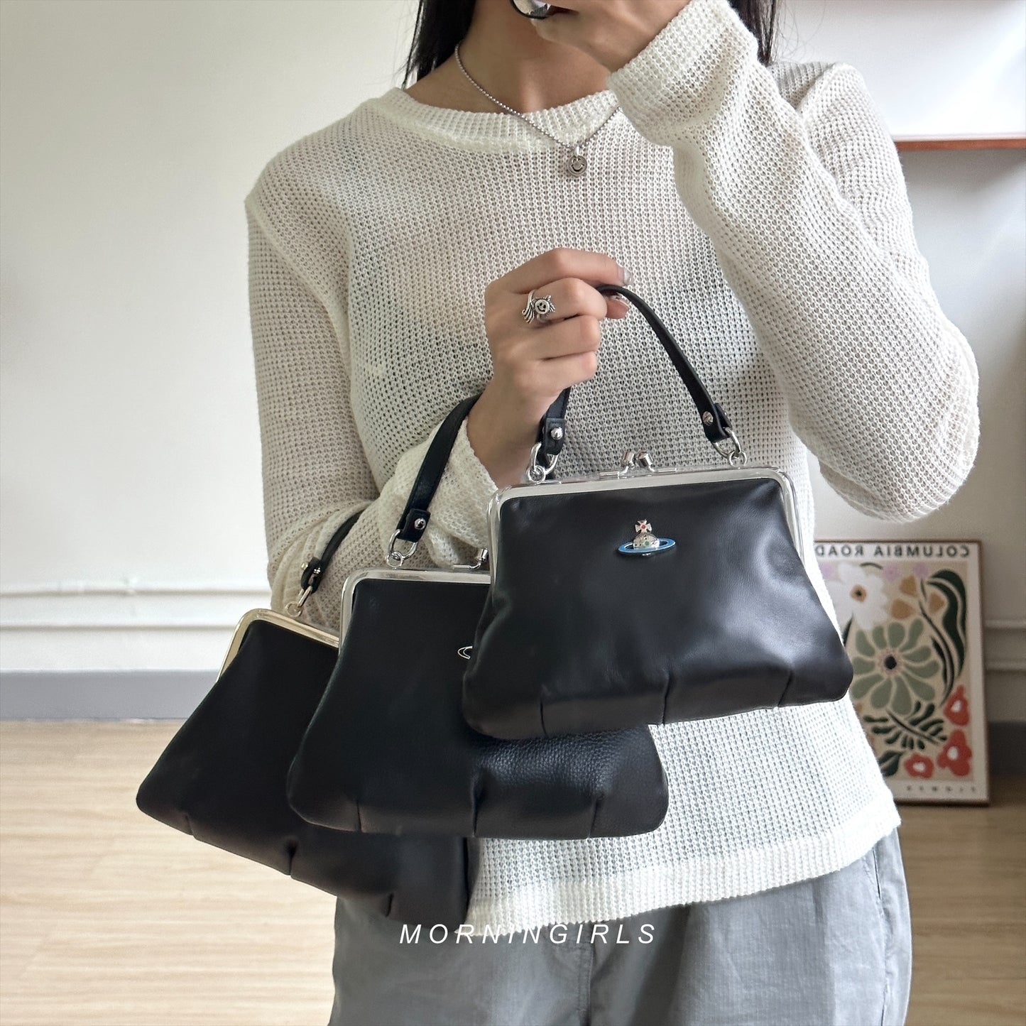 Vivienne Westwood Granny Frame Purse 經典餃子袋 藍土星小羊皮 [限定補貨回歸!小羊皮手感超軟熟］