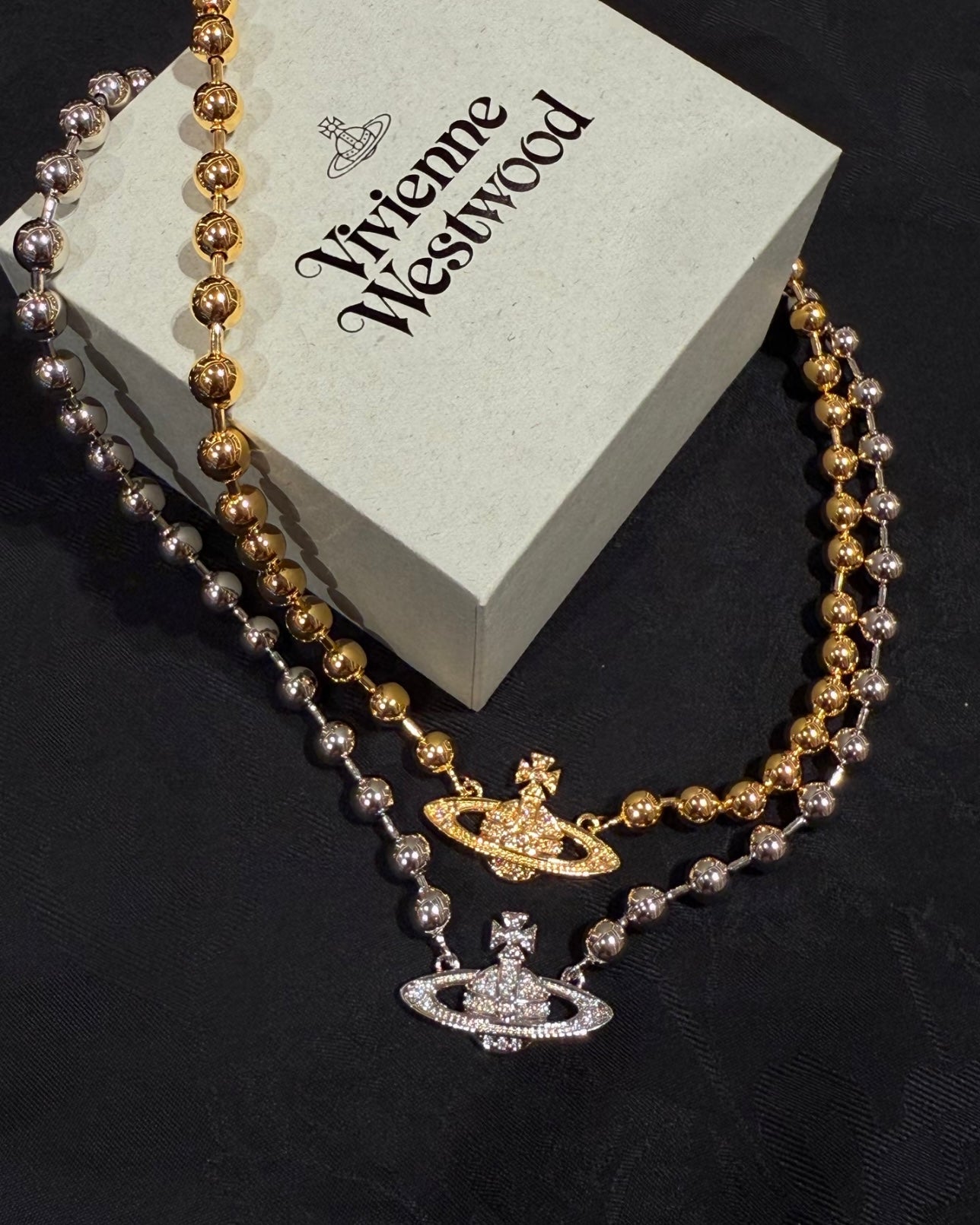 Vivienne Westwood Thames Mini Bas Relief 全新鋼珠系列 金銀兩色 項鏈手鏈同步上架 [最新上架!]