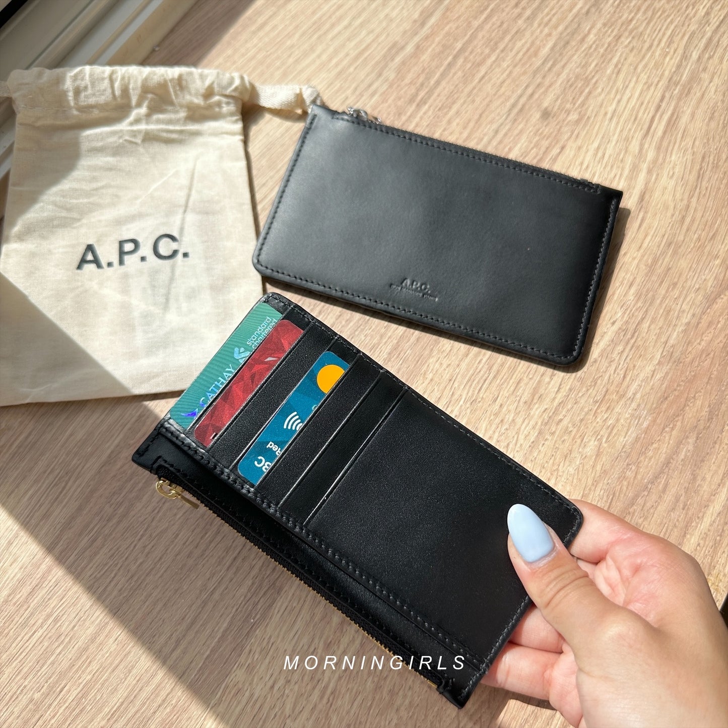 A.P.C. Walter Cardholder 黑金牛皮