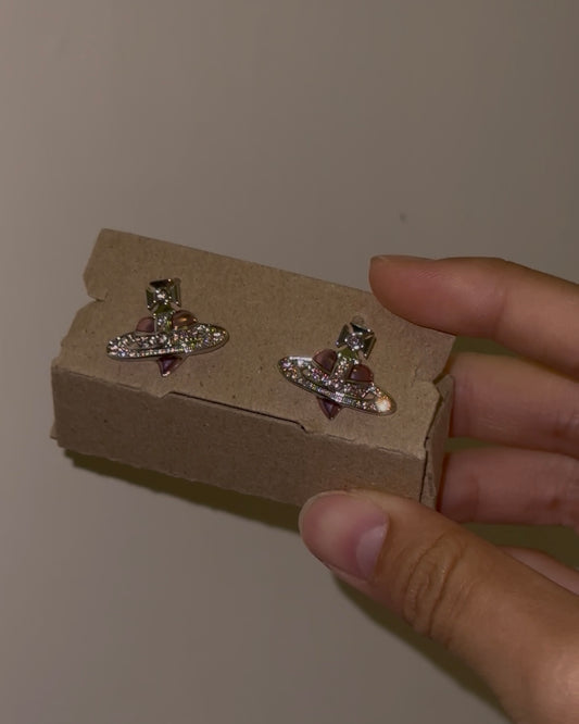 Vivienne Westwood Diamante Heart Earrings [2025限定乾燥玫瑰色 現貨發售中]