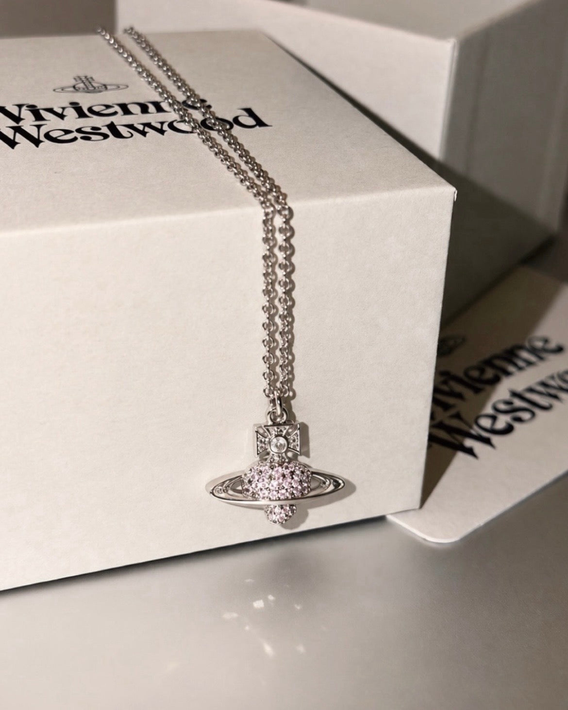Vivienne Westwood Agnatha Necklace 銀色愛心閃鑽