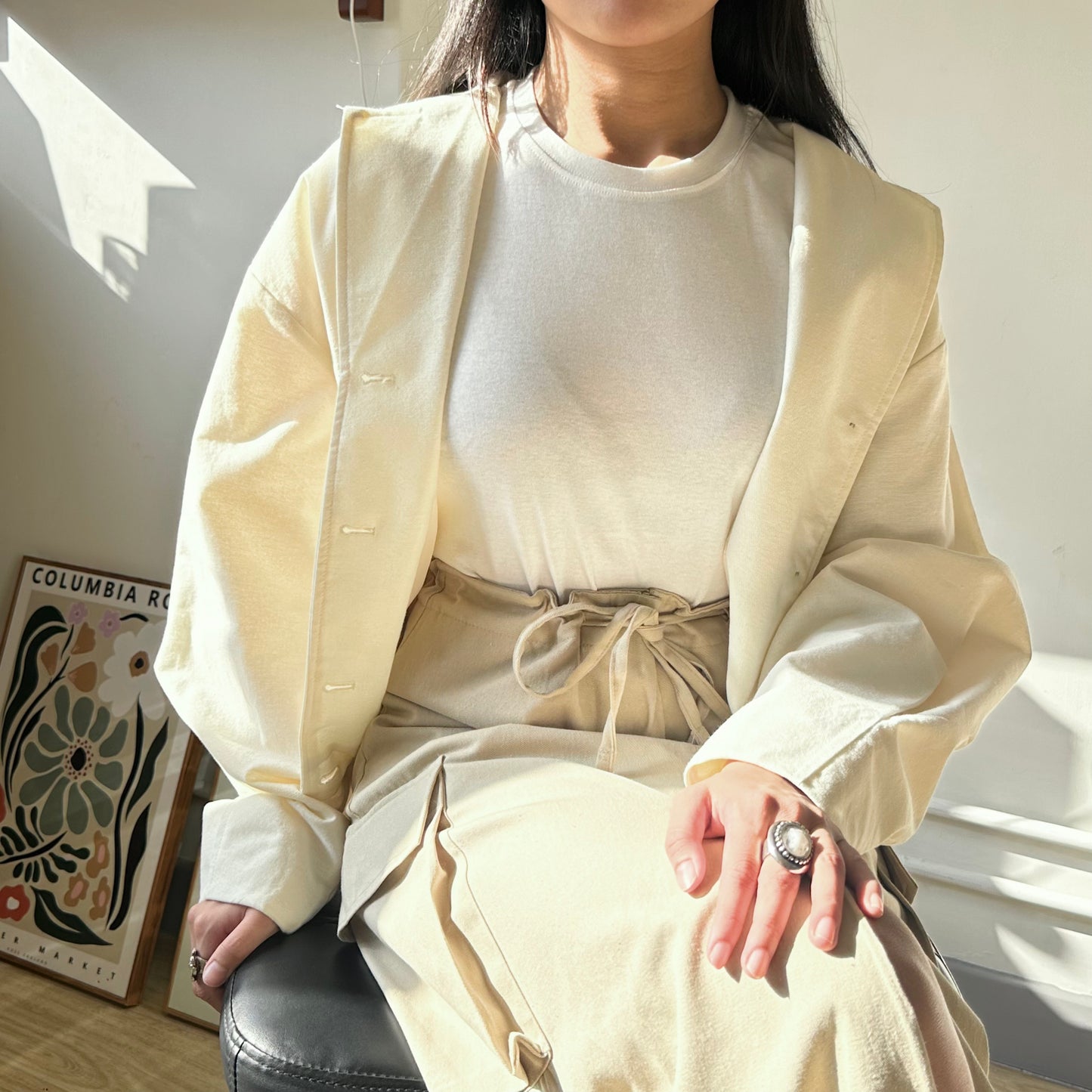 棉麻束腰短外套 [門市搬遷清貨限時優惠$249!]