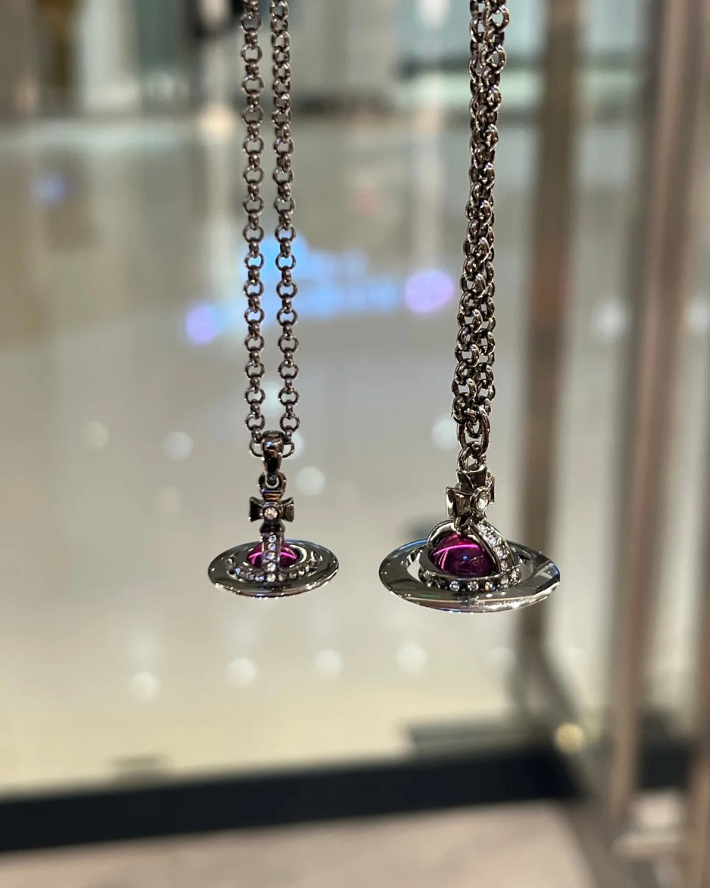 Vivienne Westwood ORB Pendant Crystal Necklace 紫紅 [暗黑Nana風 長款項鏈!]
