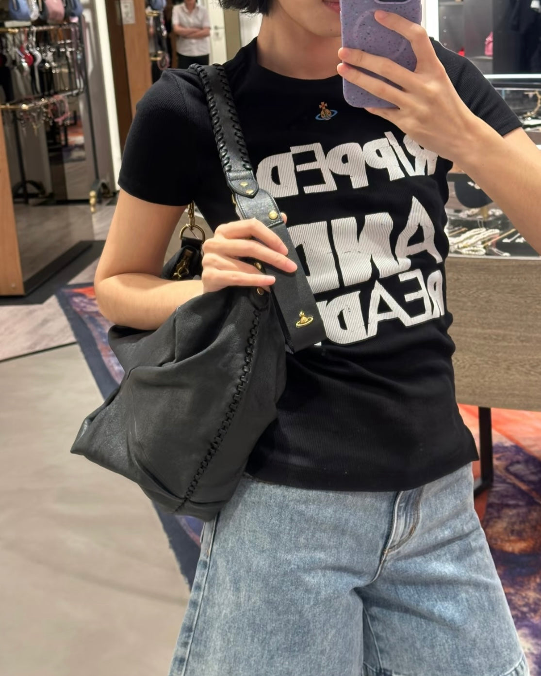 Vivienne Westwood Agnes Shoulder Bag 100%全牛皮超美牛角包［大推薦必入手Lemaire平替版 舊版金扣限時大折扣中!］