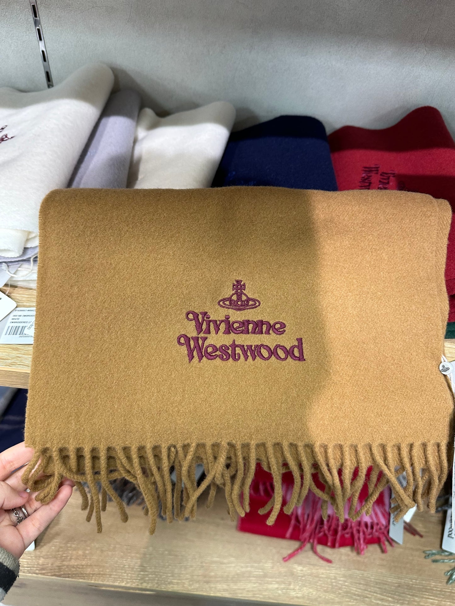 Vivienne Westwood Embroidered Logo Scarf (100% wool) [白色現貨中 日本版 意大利製!]