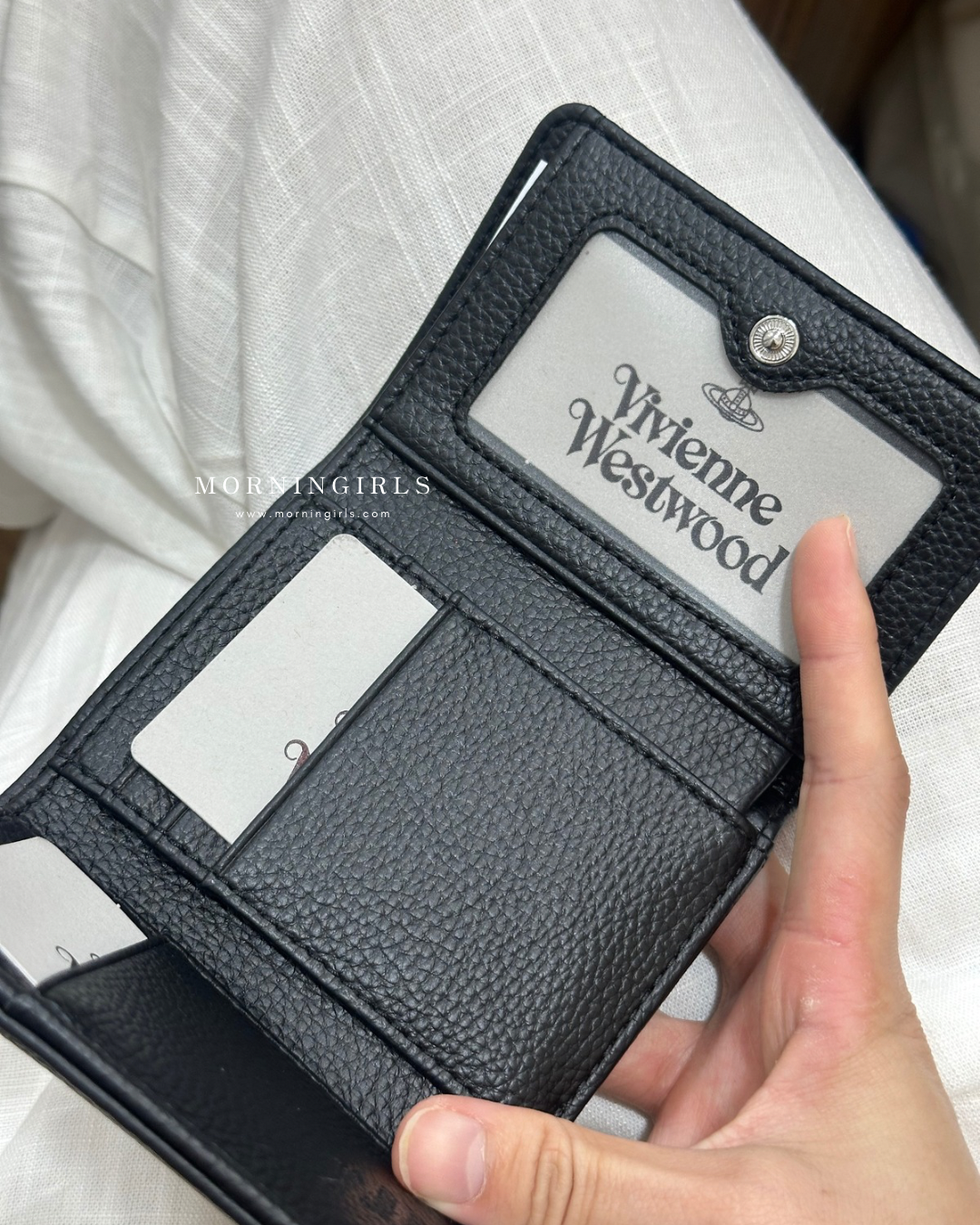 Vivienne Westwood Small Frame Wallet 黑銀荔枝皮［極難補貨! 超罕有相位!]