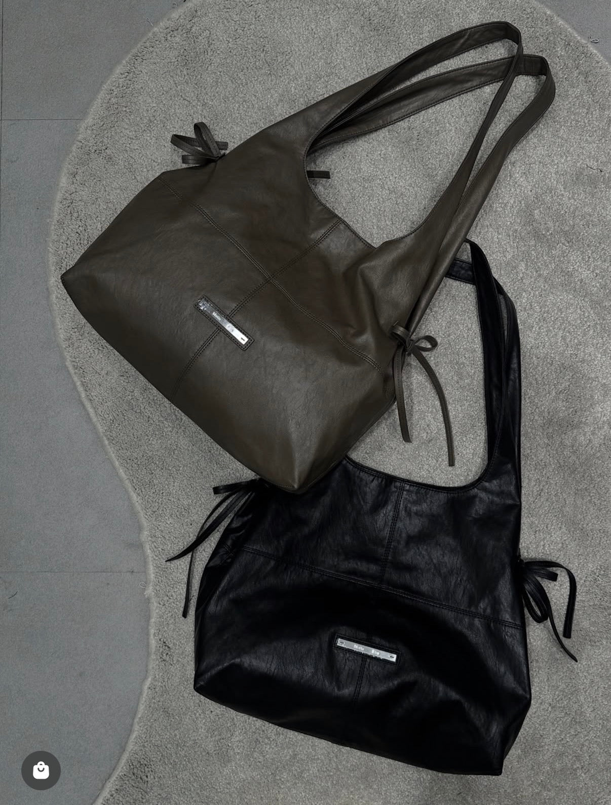 Matin Kim Side String Leather Big Shoulder Bag 最新韓國選物🇰🇷復古蝴蝶結單肩大袋 [超熱賣極難補貨 街頭隨性風袋款］