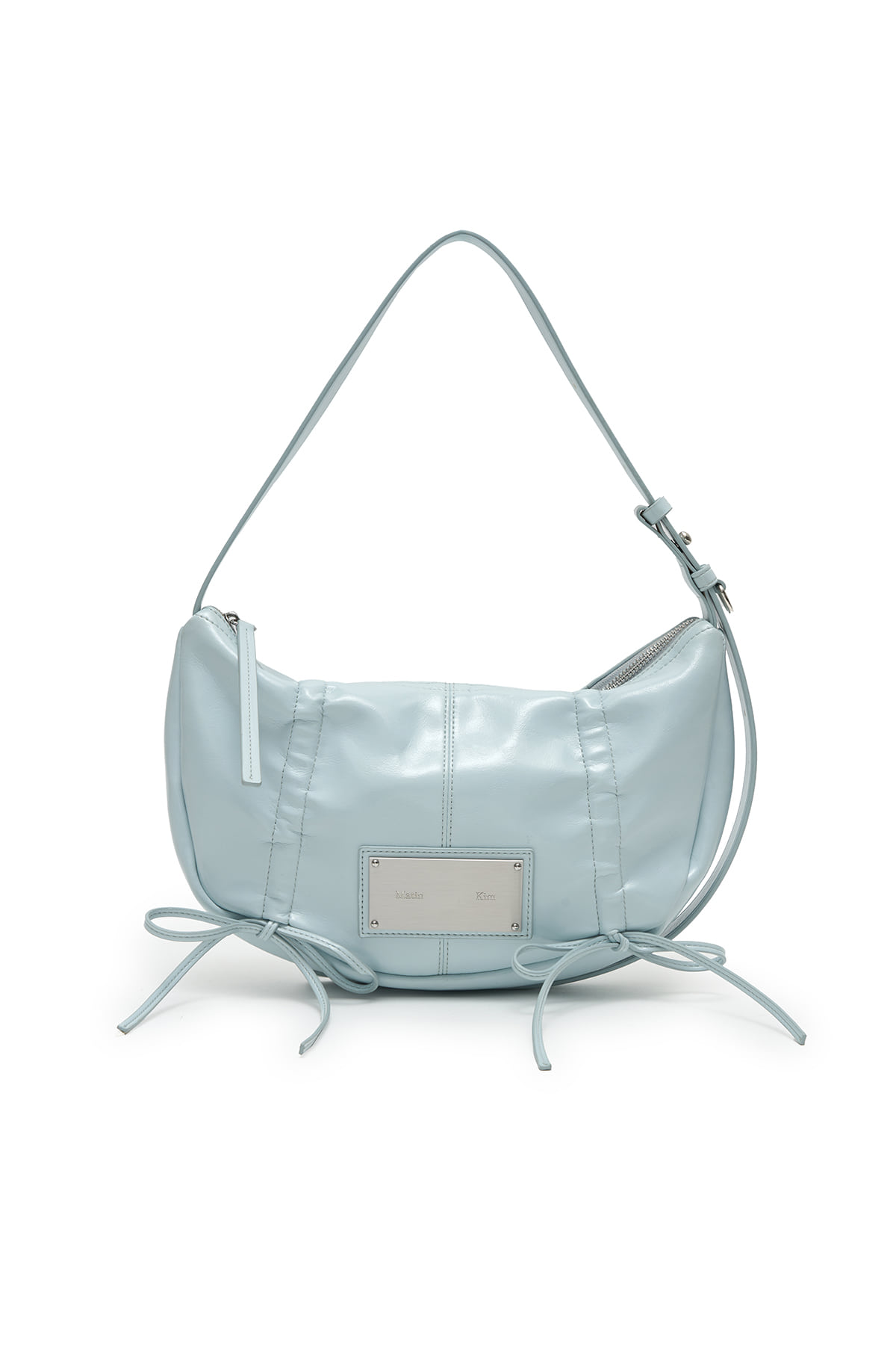 Matin Kim Half Shirring Ribbon Round Bag 最新韓國選物🇰🇷柔褶蝴蝶結半月袋［超熱賣甜酷風 肩帶可調節2用! 粉紅粉藍最新上架］